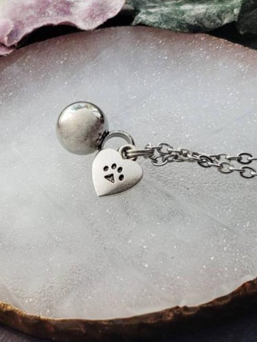 Pet Memorial Urn Necklace Small Stainless Steel Ball Ashes Keepsake Pendant